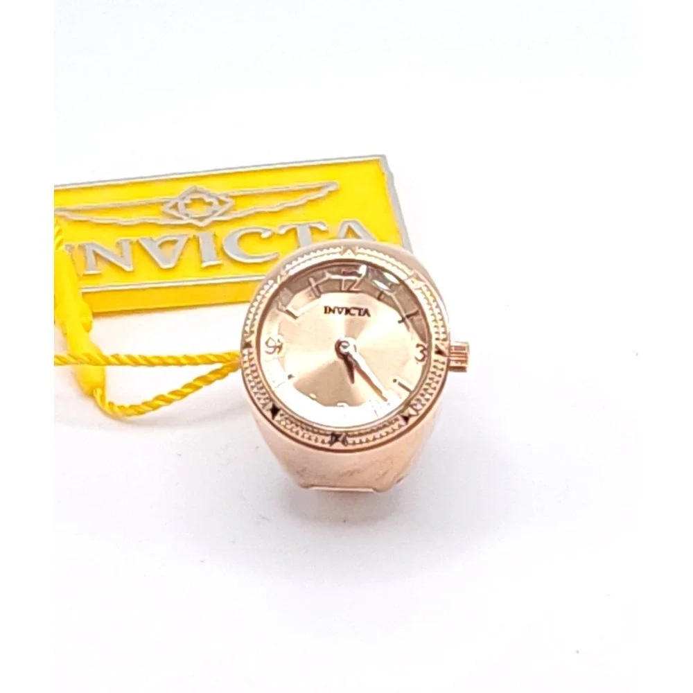 Invicta Mini Angel Musearc Rose Gold Ring Watch 50642